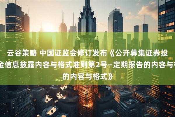云谷策略 中国证监会修订发布《公开募集证券投资基金信息披露内容与格式准则第2号—定期报告的内容与格式》